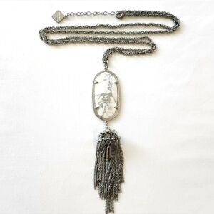 Kendra Scott white howlite Rayne pendant tassel necklace